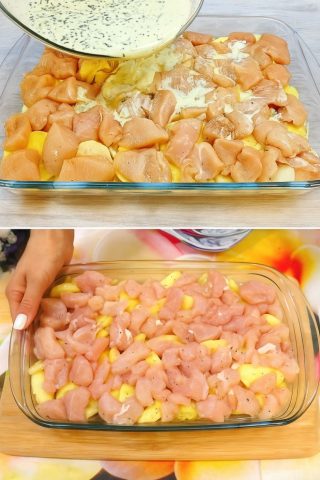 Kylling- og potetgrateng