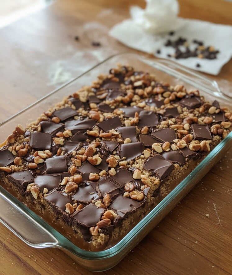 Karamell-sjokoladecrunch-barer