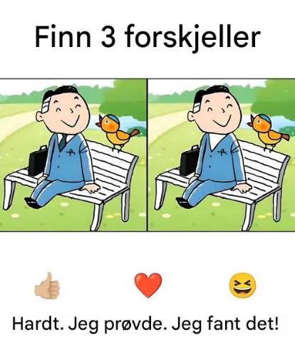 Jeg lurer på om du bare kan finne tre forskjeller?